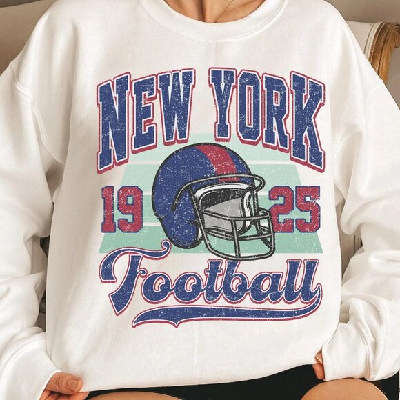 Vintage New York Football Crewneck Sweatshirt, NY Giant Shirt, New York Giant - Picture 1 of 2